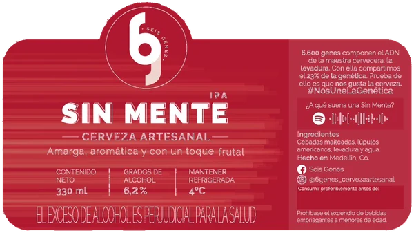Etiqueta de la cerveza Sin Mente