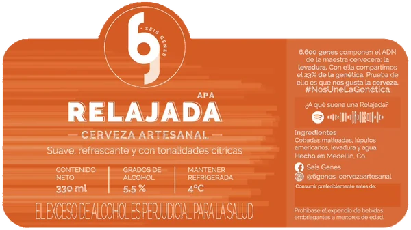 Etiqueta de la cerveza Relajada