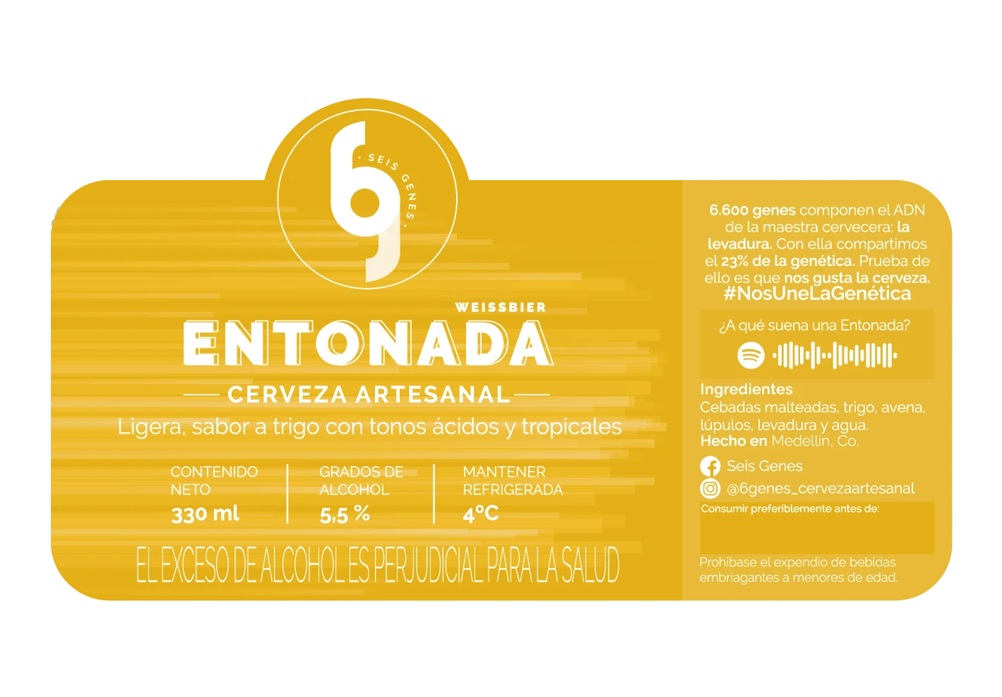 Etiqueta de la cerveza Entonada