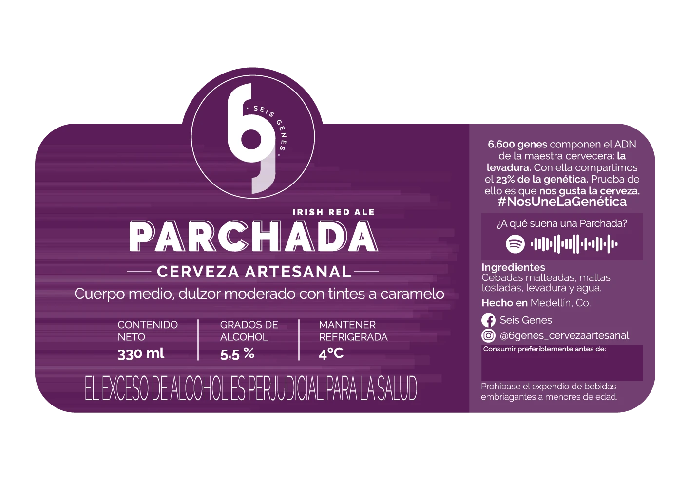 Etiqueta de la cerveza Parchada