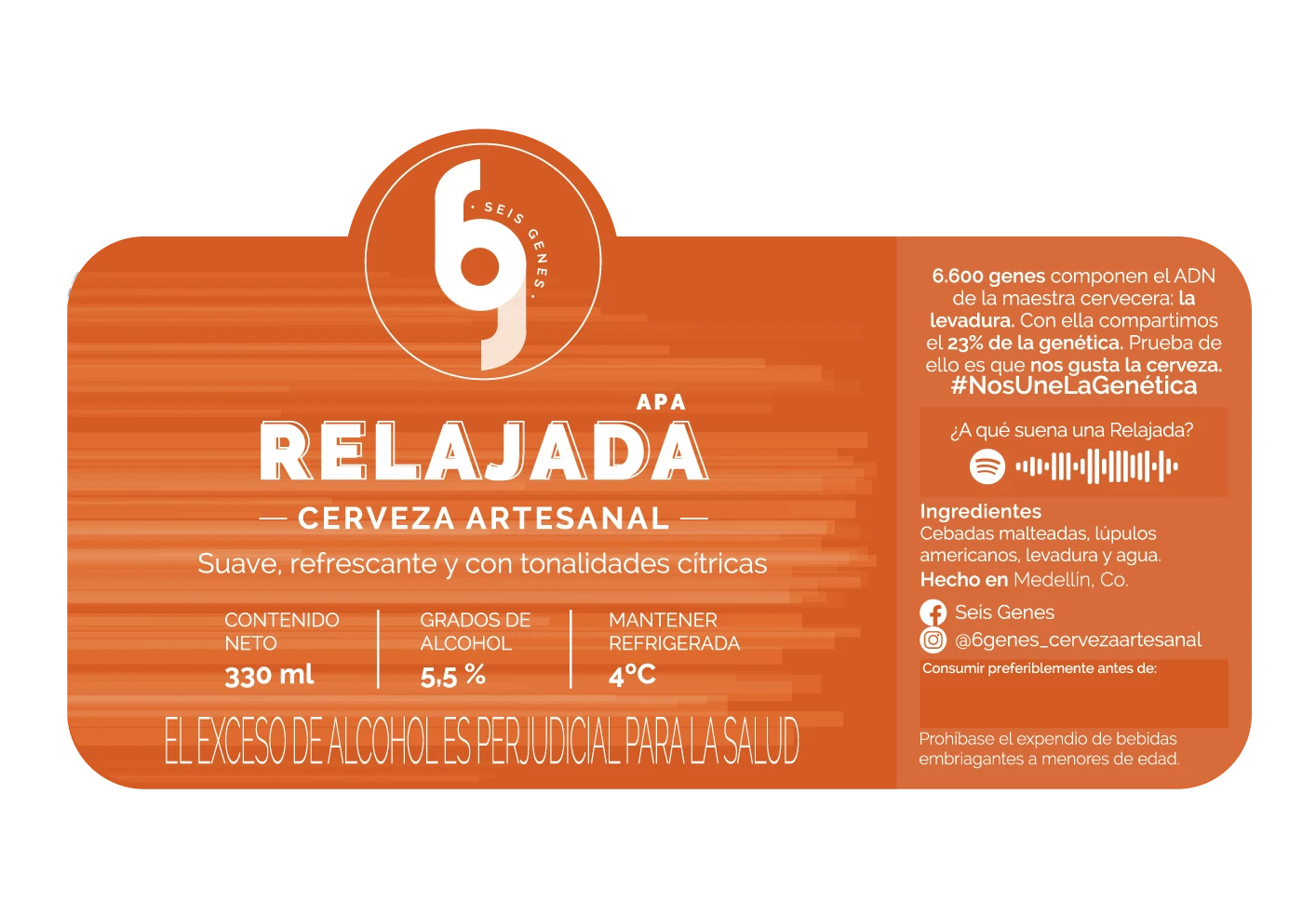 Etiqueta de la cerveza Relajada