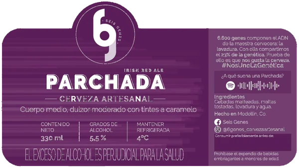 Etiqueta de la cerveza Parchada
